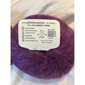 Karabella Yarn Lace Mohair Mulberry Purple 50g 540y